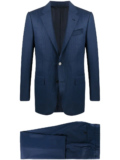 Shop Ermenegildo Zegna Two-piece Single-breasted Wool Suit In Blue