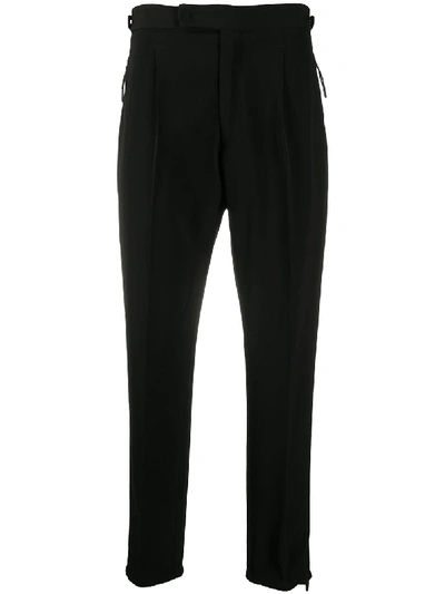 Shop Ermenegildo Zegna Tailored Black Wool Trousers