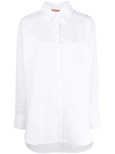 Shop Acne Studios Oversized Cotton Shirt In White