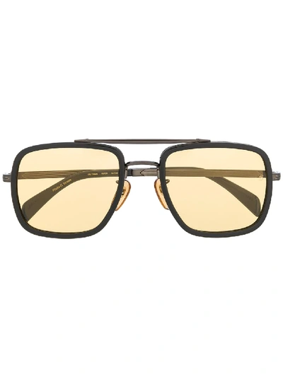 Shop David Beckham Eyewear Oversized Square Frame Sunglasses In Black