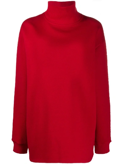 Shop Givenchy Mock Neck Knit Jumper In Red