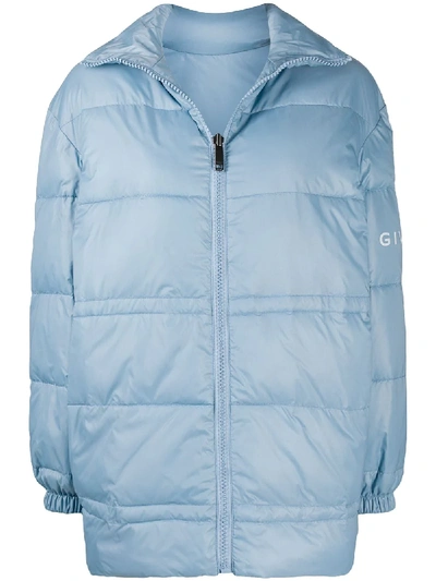 Shop Givenchy Quilted Zip Jacket In Blue