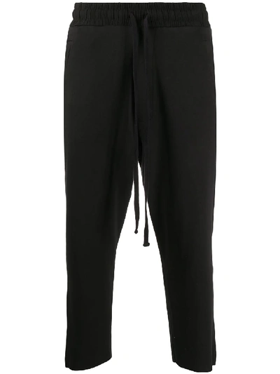 Shop Thom Krom Drawstring Cropped Trousers In Black