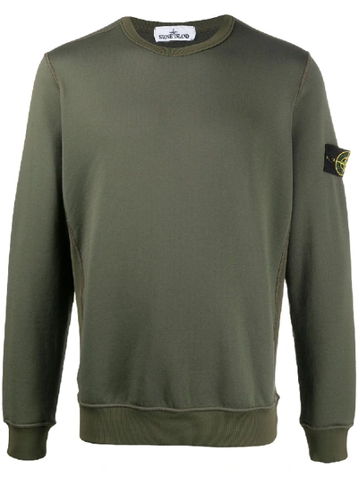 Shop Stone Island Logo-patch Sweatshirt In Green