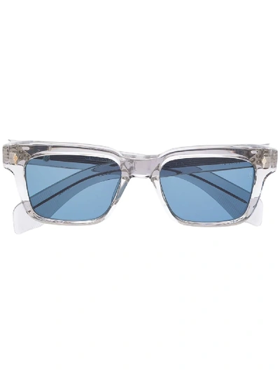 Shop Jacques Marie Mage Clear Frame Sunglasses In Grey