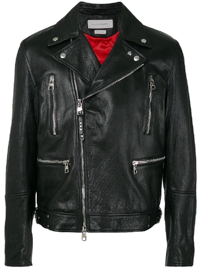 Shop Alexander Mcqueen Classic Biker Jacket In Black