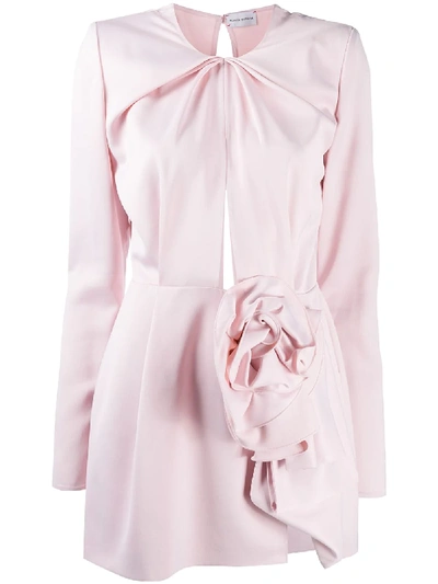 Shop Magda Butrym Flower Motif Mini Dress In Pink