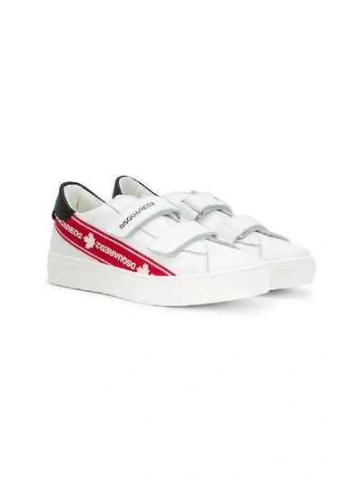 Shop Dsquared2 Teen Low-top Leather Sneakers In White