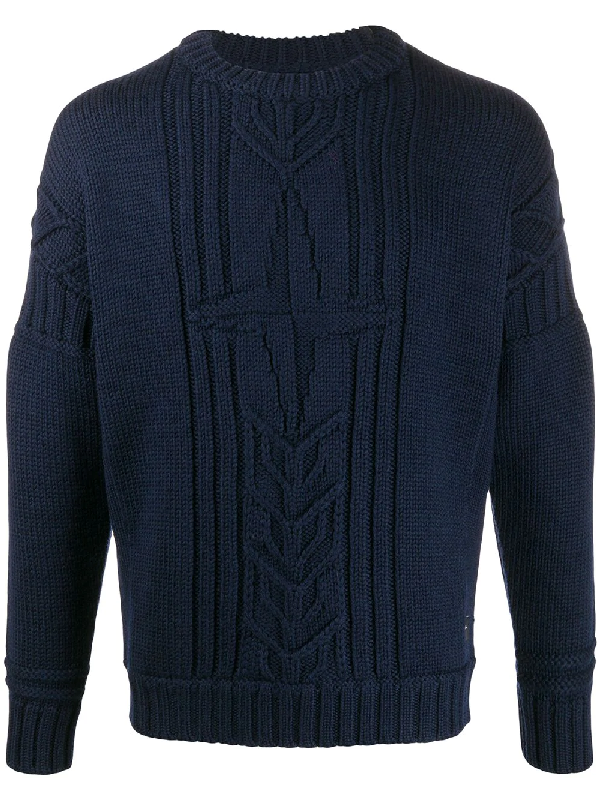 Stone Island Oversize-cable Knit Sweater In Blue | ModeSens