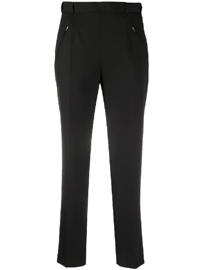 Shop Maison Margiela High-waisted Cropped Trousers In Black