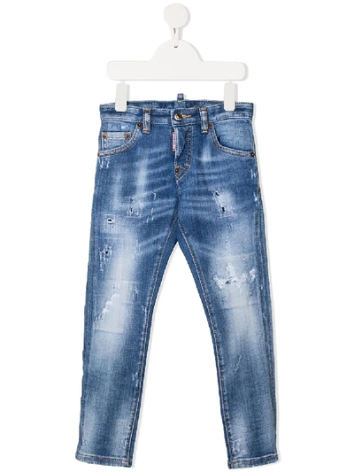 Dsquared2 Distressed Jeans In Blue
