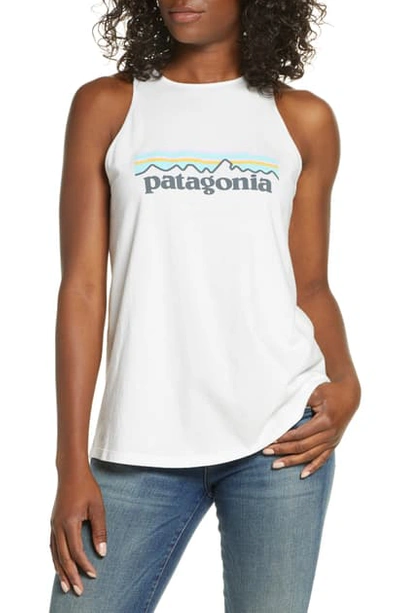 Shop Patagonia Pastel P-6 Logo Organic Cotton Tank Top In White