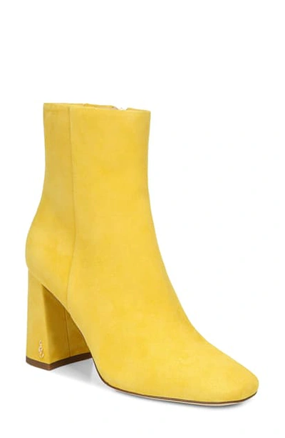 Shop Sam Edelman Codie Square Toe Bootie In Sunny Yellow Leather