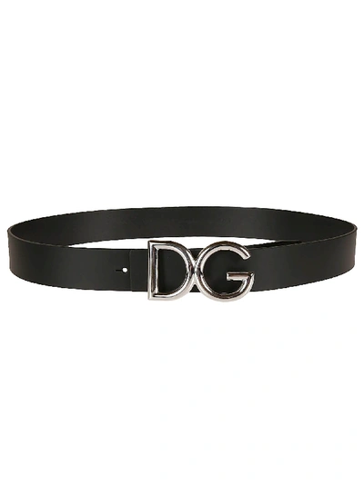 Shop Dolce & Gabbana Classic Logo Belt In Black
