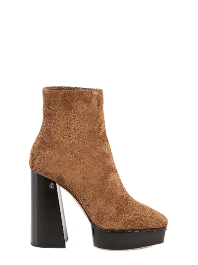 Shop Jimmy Choo Bryn 125mm Ankle Boots In Brown