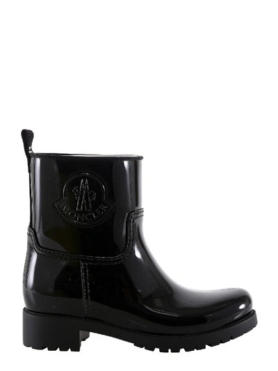 Shop Moncler Logo Boots In Black