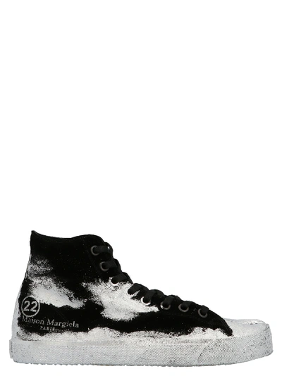 Shop Maison Margiela Tabi Canvas Shoes In Black