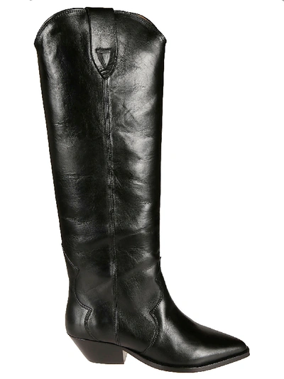 Shop Isabel Marant Leather Iconic Boots In Black