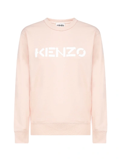Shop Kenzo Logo Cotton Sweatshirt In Rose Clair