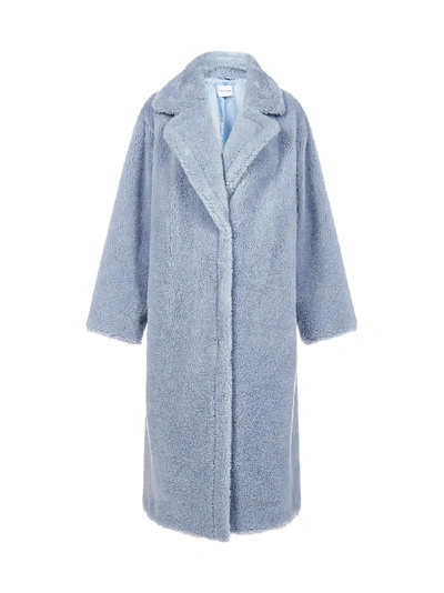 Shop Stand Studio Maria Faux-fur Coat In Light Blue