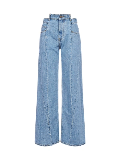 Shop Maison Margiela Deconstructed Jeans In Medium Blue