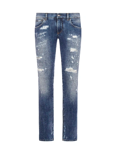 Shop Dolce & Gabbana Back Logo-plaque Skinny Jeans In Variante Abbinata