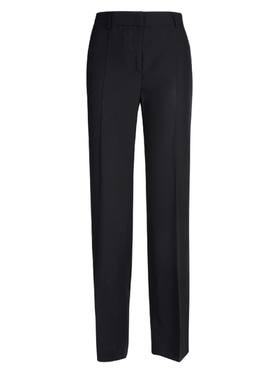 Shop Alberta Ferretti Straight Long Length Trousers In Black