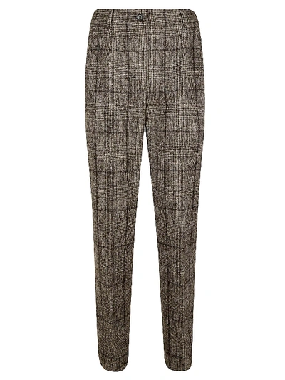 Shop Dolce & Gabbana Checked Slim Trousers