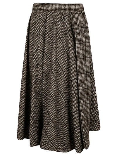 Shop Dolce & Gabbana Check Pleated Skirt