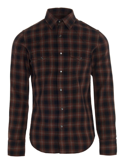 Tom Ford Checked Western Shirt In Red | ModeSens