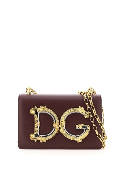 Shop Dolce & Gabbana Dg Girls Shoulder Bag In Vinaccia 1 (purple)