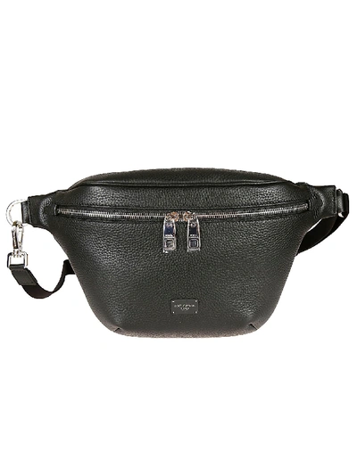 Shop Dolce & Gabbana Logo Plaque Two-way Zipped Belt Bag In Black
