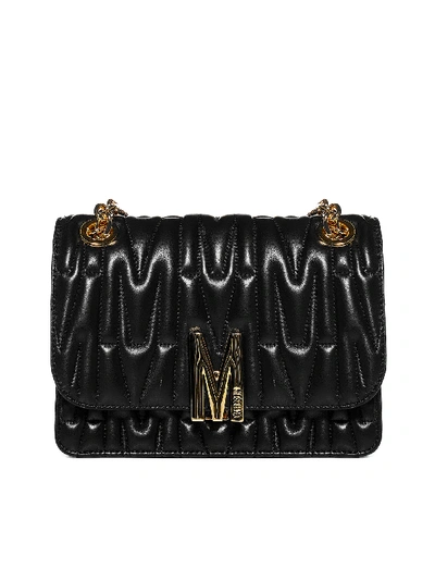 Shop Moschino M Quilted Leather Medium Bag In Fantasy Print Black