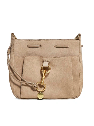 Shop See By Chloé Tony Medium Suede And Leather Bucket Bag In Motty Grey