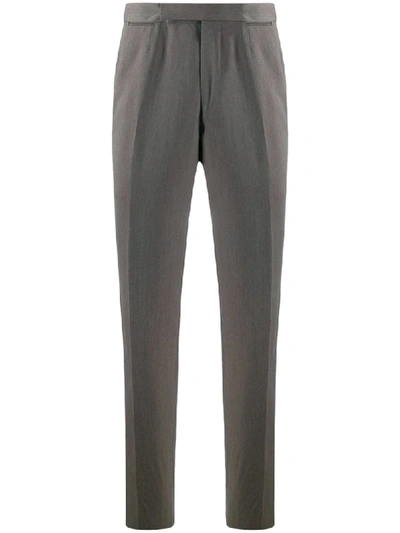 Shop Ermenegildo Zegna Tailored Twill Trousers In Grey