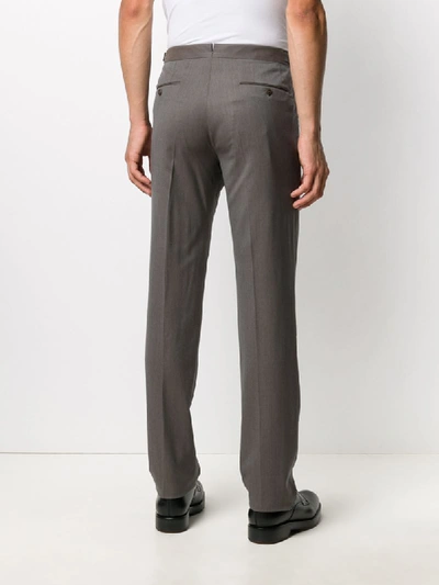 Shop Ermenegildo Zegna Tailored Twill Trousers In Grey