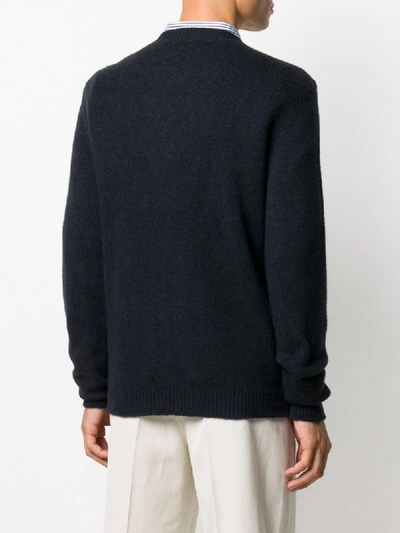Shop Nuur Long-sleeve Fitted Jumper In Blue