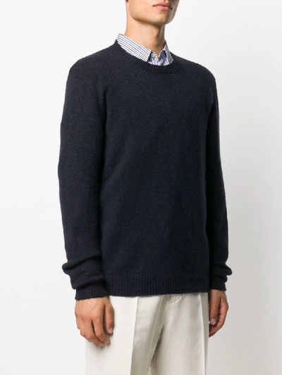 Shop Nuur Long-sleeve Fitted Jumper In Blue