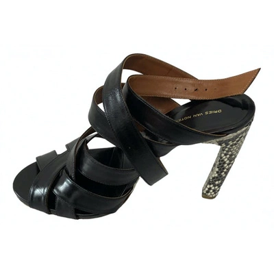 Pre-owned Dries Van Noten Black Leather Sandals