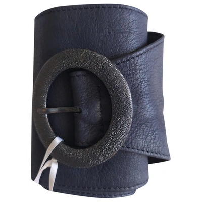 Pre-owned Schumacher Navy Leather Belt