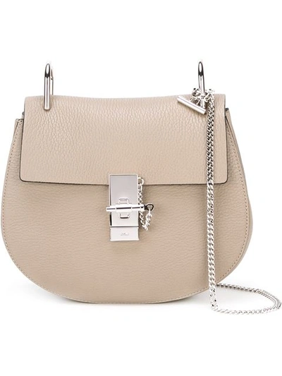 Chloé Drew Small Leather Shoulder Bag, Motty Gray In Motty Grey