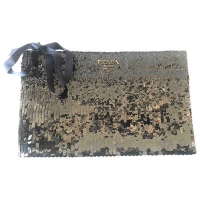 Pre-owned Prada Black Glitter Clutch Bag