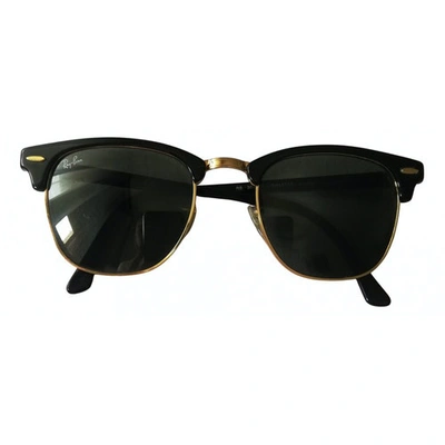 Pre-owned Ray Ban Clubmaster Black Sunglasses