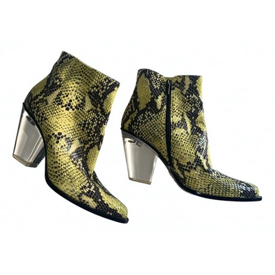 Pre-owned Le Silla Leather Boots In Yellow