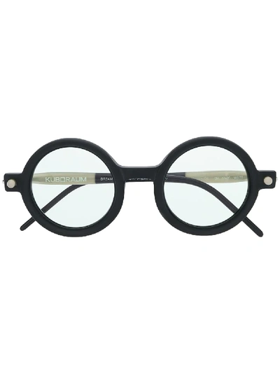 Shop Kuboraum Round Frame Glasses In Black