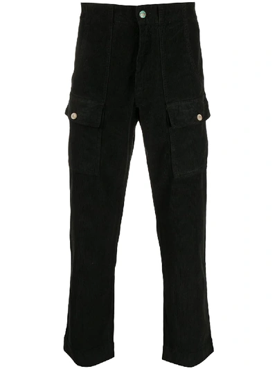 Shop Palm Angels Straight-leg Cargo Trousers In Black