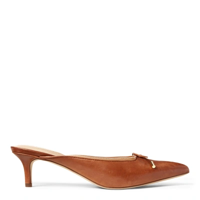 Shop Lauren Ralph Lauren Lilyan Leather Pump In Deep Saddle Tan