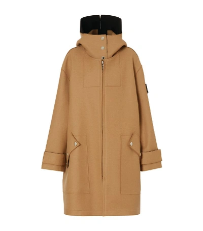 Shop Burberry Hooded Logo Appliqué Parka