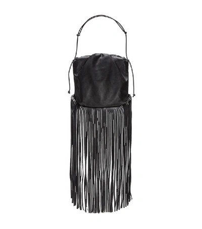 Shop Bottega Veneta The Leather Fringe Pouch Bag