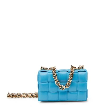 Shop Bottega Veneta Leather Chain Cassette Cross-body Bag In Blue